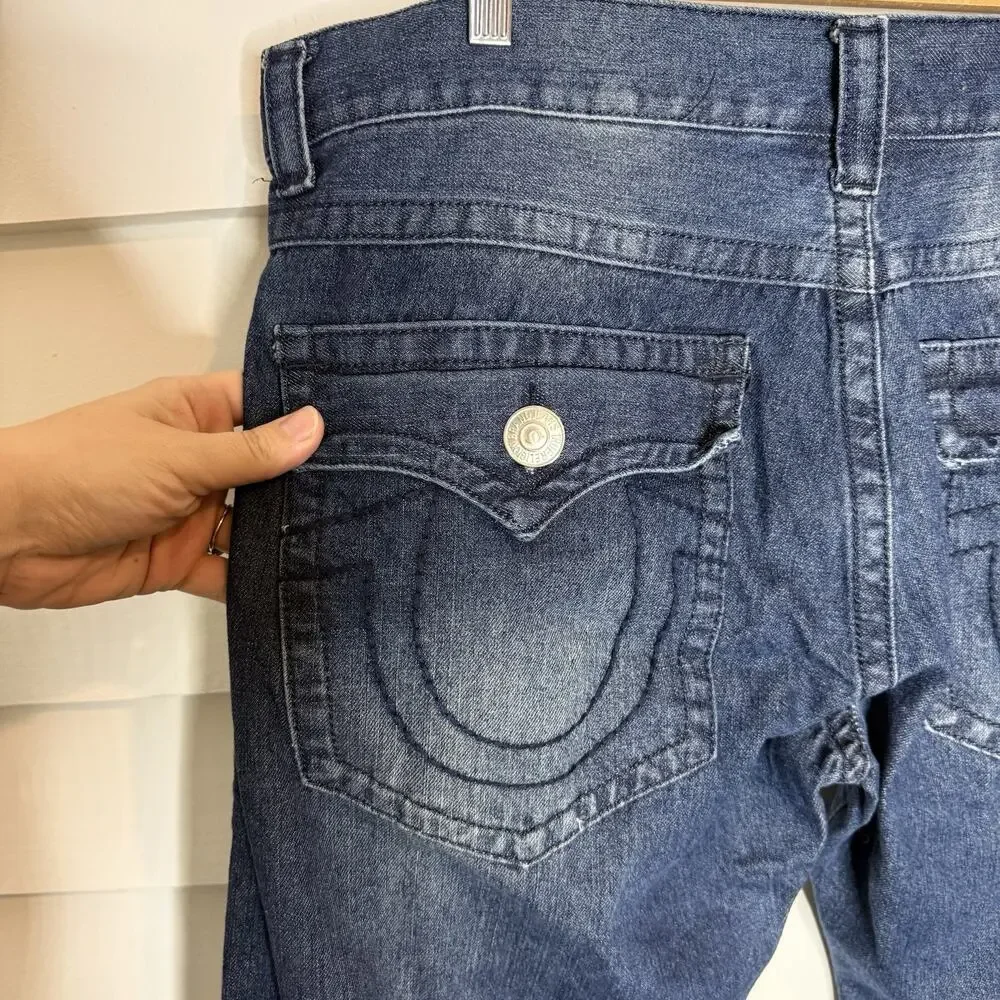 TRUE RELIGION BILLY SUPER T Big Flap Bootcut Relaxed Men's Jeans 42 x 33 NWT